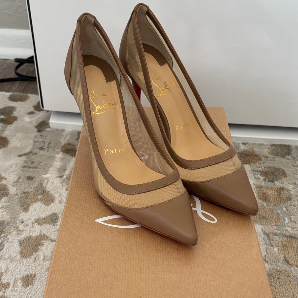 Tan Single Sole Louboutin Heels